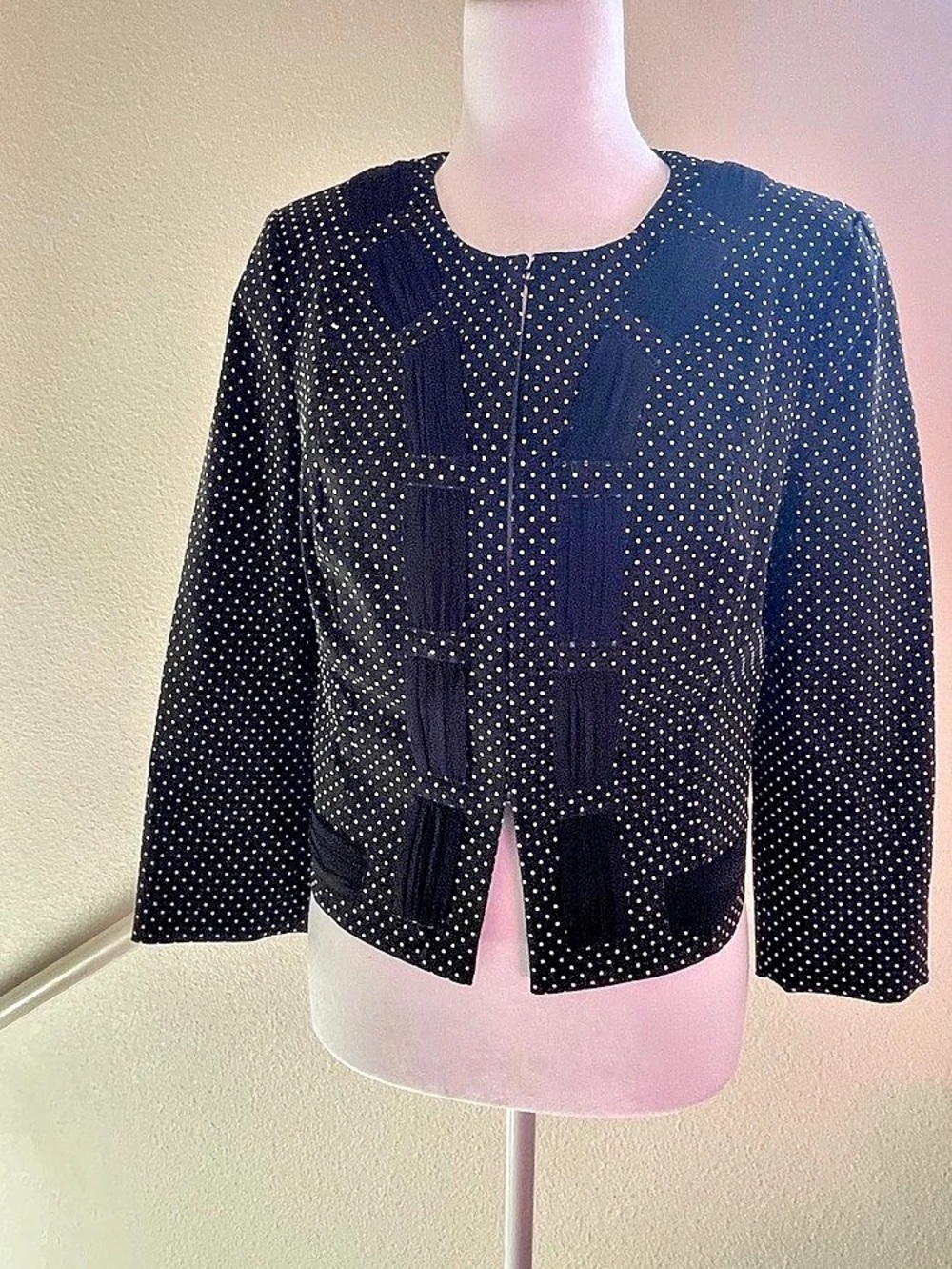 Polka Dot Black Blazer Like New